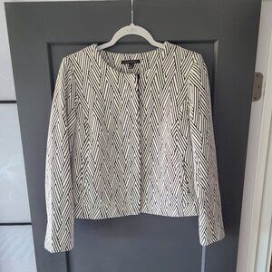 Banana Republic Zigzag Jacquard Knit Jacket Size M